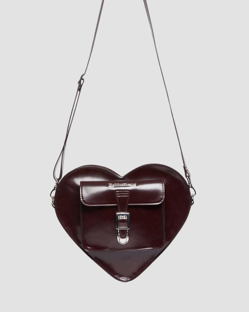 Cherry Red Dr Martens Vegan Heart Shaped Backpack (Oxford Rub Off) Bags & Backpacks | UP35-R4PG