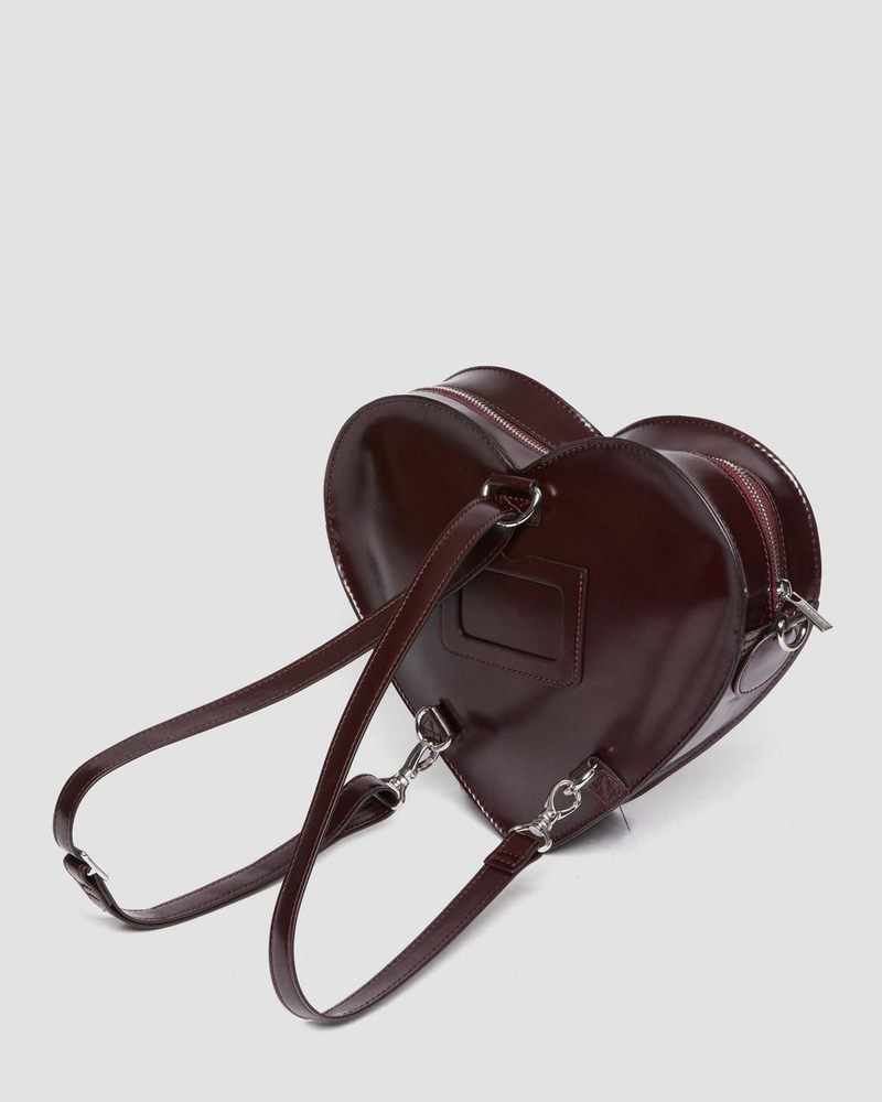 Cherry Red Dr Martens Vegan Heart Shaped Backpack (Oxford Rub Off) Bags & Backpacks | UP35-R4PG