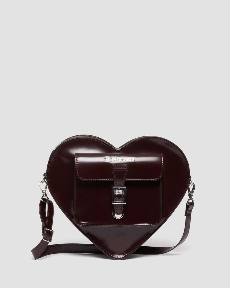 Cherry Red Dr Martens Vegan Heart Shaped Backpack (Oxford Rub Off) Bags & Backpacks | UP35-R4PG