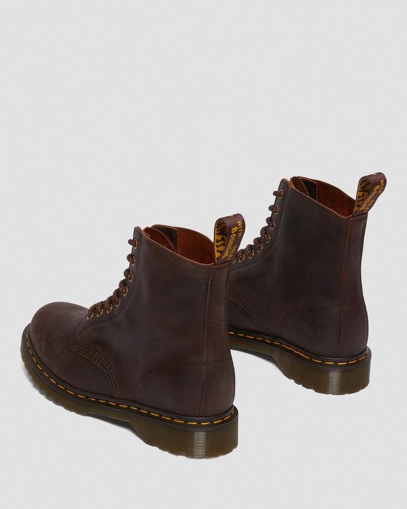 Chestnut Dr Martens 1460 Pascal Waxed Full Grain Leather Lace Up Boots (Waxed Full Grain) Boots | RQ32-A8PA