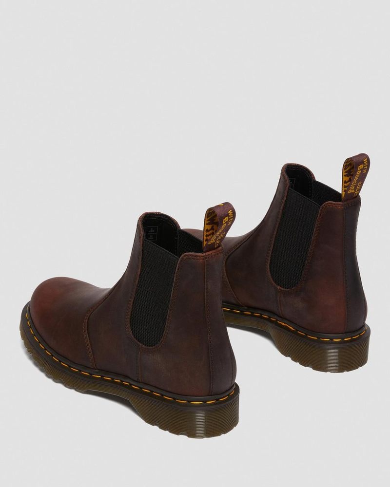 Chestnut Dr Martens 2976 Waxed Full Grain Leather Chelsea Boots (Waxed Full Grain) Boots | FF47-W7VN