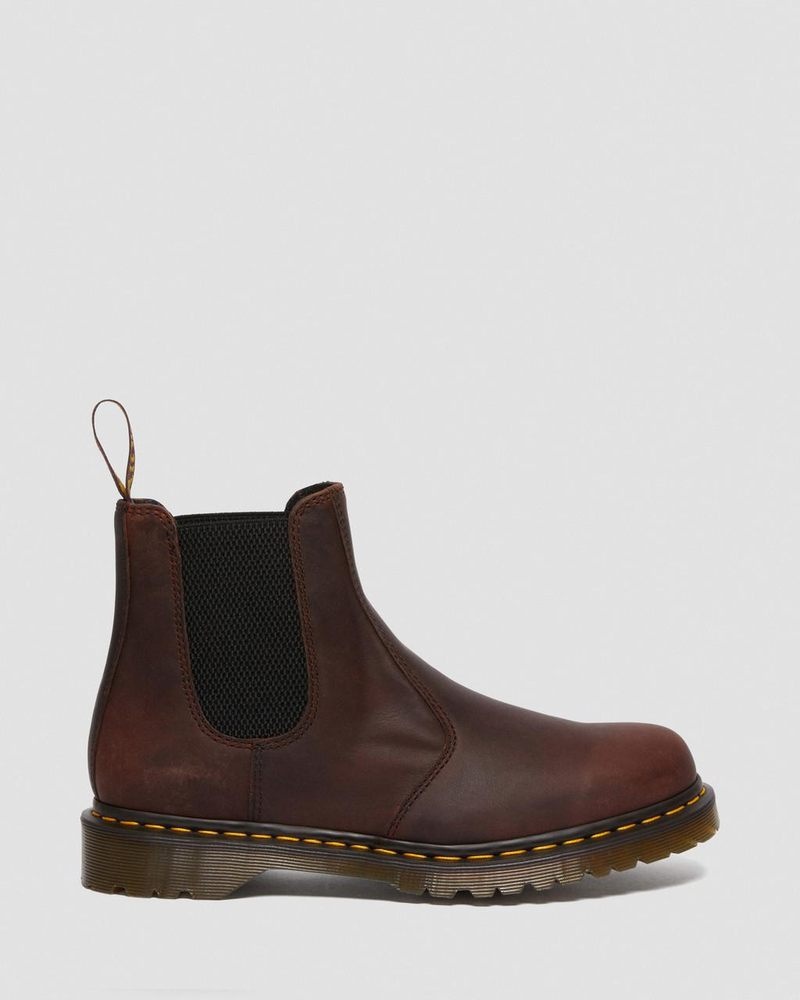 Chestnut Dr Martens 2976 Waxed Full Grain Leather Chelsea Boots (Waxed Full Grain) Boots | FF47-W7VN