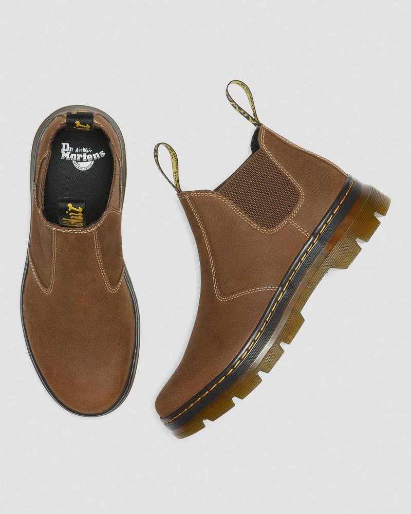 Cream Dr Martens Hardie II Leather Chelsea Work Boots (Pit Quarter) Boots | GY93-G1BM