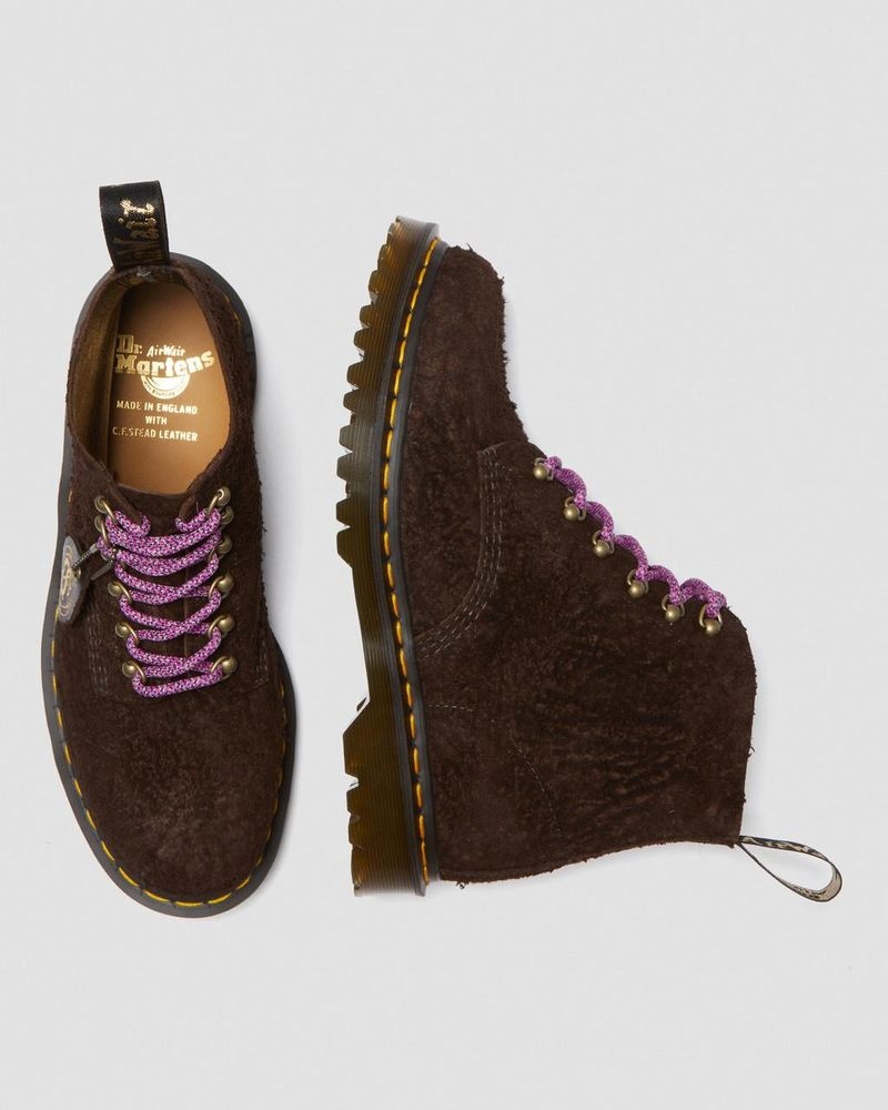 Dark Brown Dr Martens 101 Made in England Hardware Suede Ankle Boots Boots | PA59-F5NH