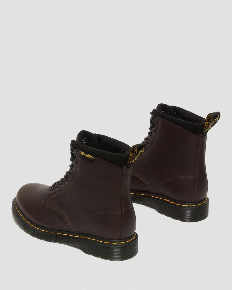 Dark Brown Dr Martens 1460 Pascal Warmwair Leather Lace Up Boots (Valor Wp) Boots | DQ80-U7HJ