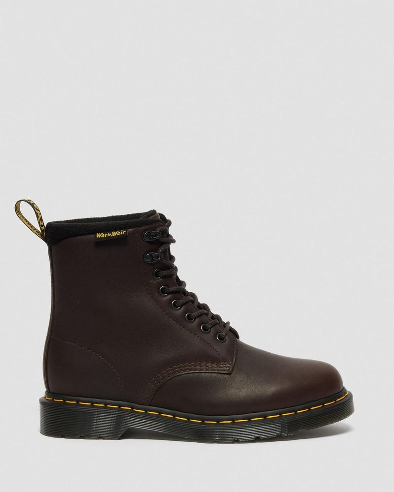 Dark Brown Dr Martens 1460 Pascal Warmwair Leather Lace Up Boots (Valor Wp) Boots | DQ80-U7HJ