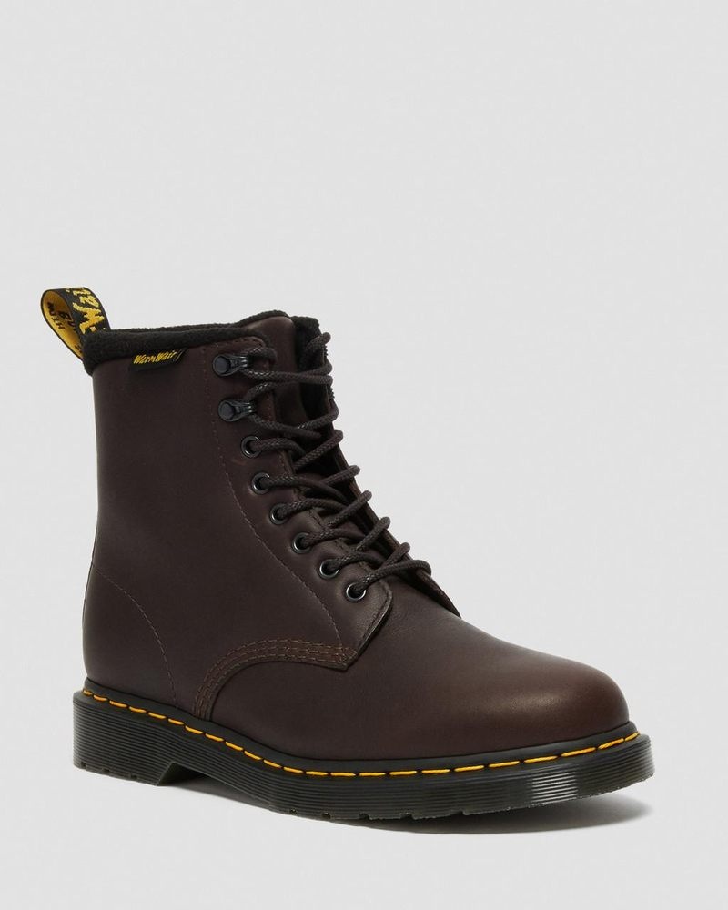 Dark Brown Dr Martens 1460 Pascal Warmwair Leather Lace Up Boots (Valor Wp) Boots | DQ80-U7HJ