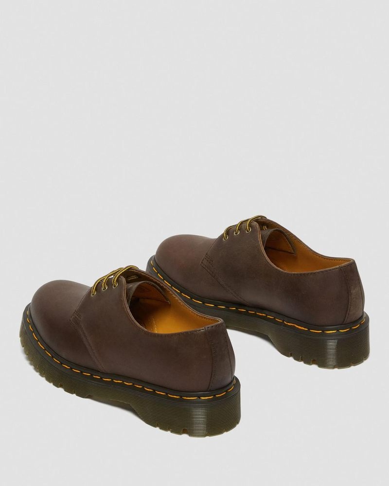 Dark Brown Dr Martens 1461 Bex Crazy Horse Leather Oxford Shoes (Crazy Horse) Platforms | FG07-A4YI