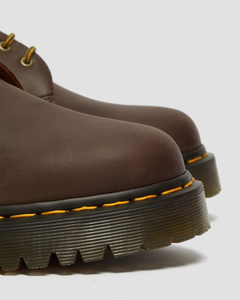 Dark Brown Dr Martens 1461 Bex Crazy Horse Leather Oxford Shoes (Crazy Horse) Platforms | FG07-A4YI