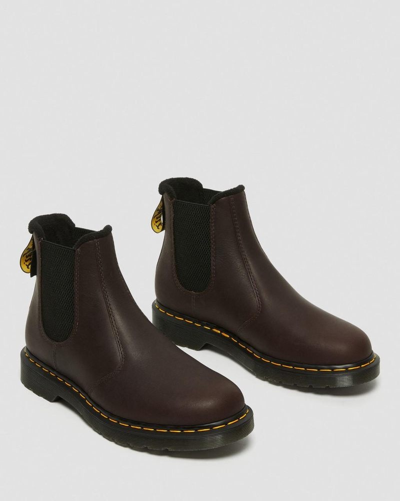 Dark Brown Dr Martens 2976 Warmwair Leather Chelsea Boots (Valor Wp) Boots | SH87-X1VF