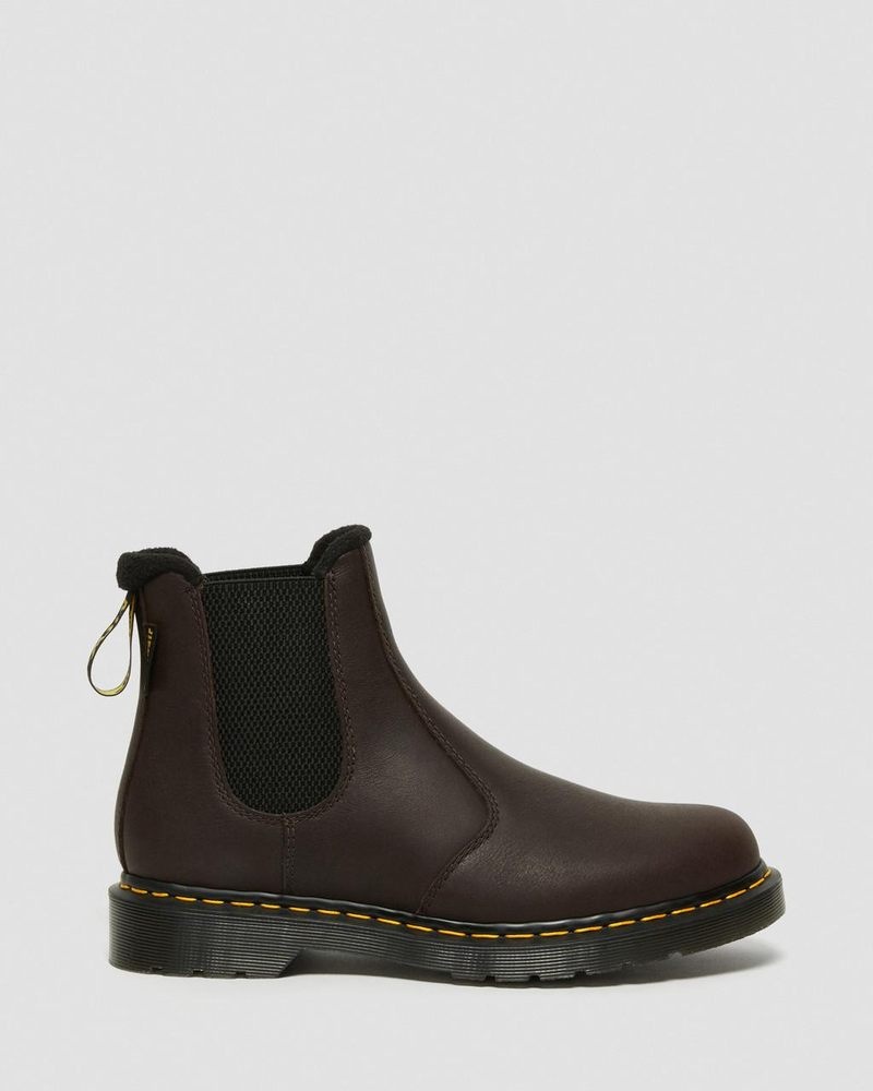 Dark Brown Dr Martens 2976 Warmwair Leather Chelsea Boots (Valor Wp) Boots | SH87-X1VF