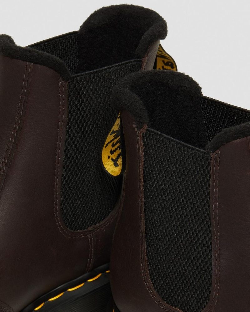 Dark Brown Dr Martens 2976 Warmwair Leather Chelsea Boots (Valor Wp) Boots | SH87-X1VF