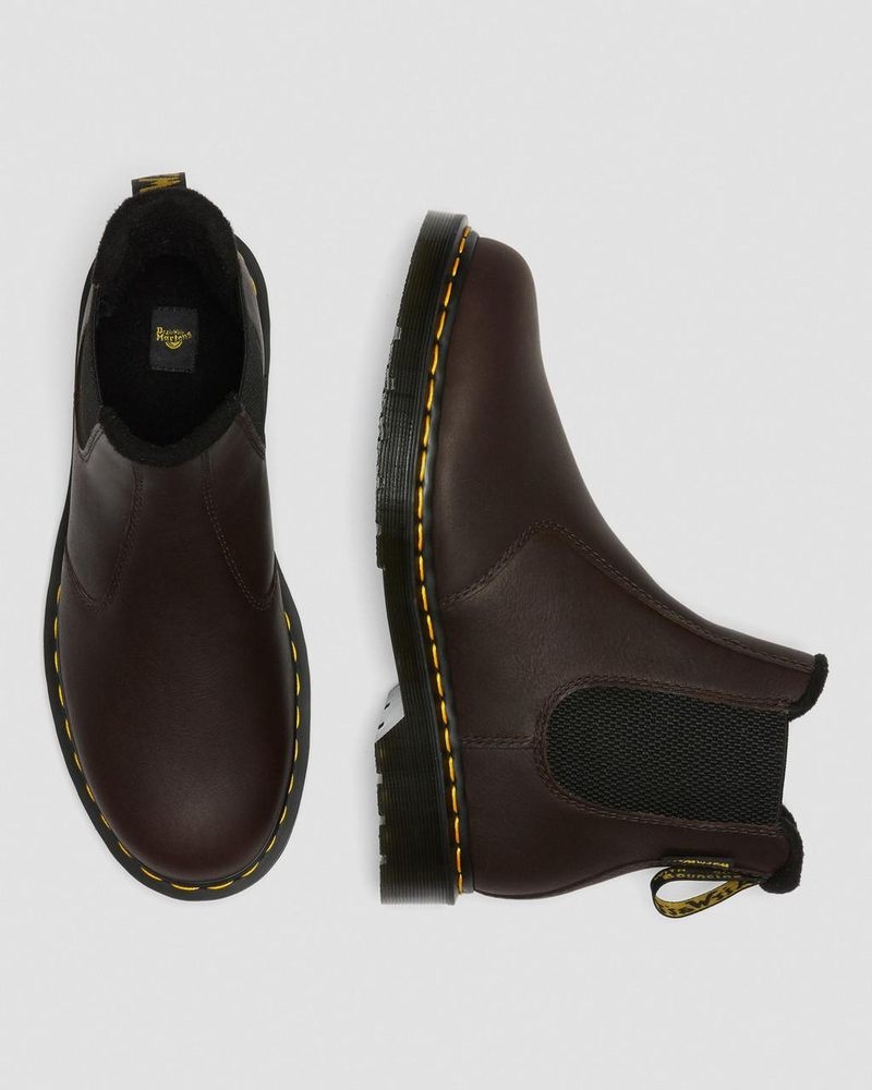 Dark Brown Dr Martens 2976 Warmwair Leather Chelsea Boots (Valor Wp) Boots | SH87-X1VF