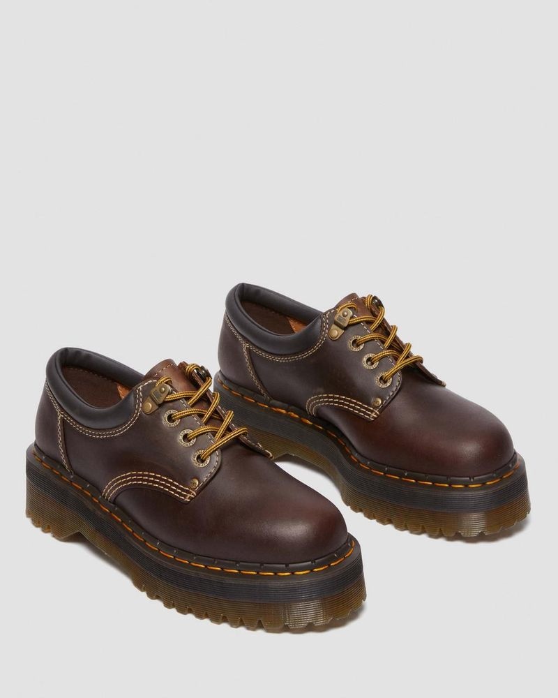 Dark Brown Dr Martens 8053 Arc Crazy Horse Leather Platform Casual Shoes (Crazy Horse) Platforms | GO93-F2JI