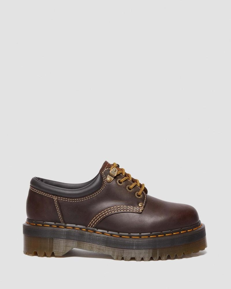 Dark Brown Dr Martens 8053 Arc Crazy Horse Leather Platform Casual Shoes (Crazy Horse) Platforms | GO93-F2JI