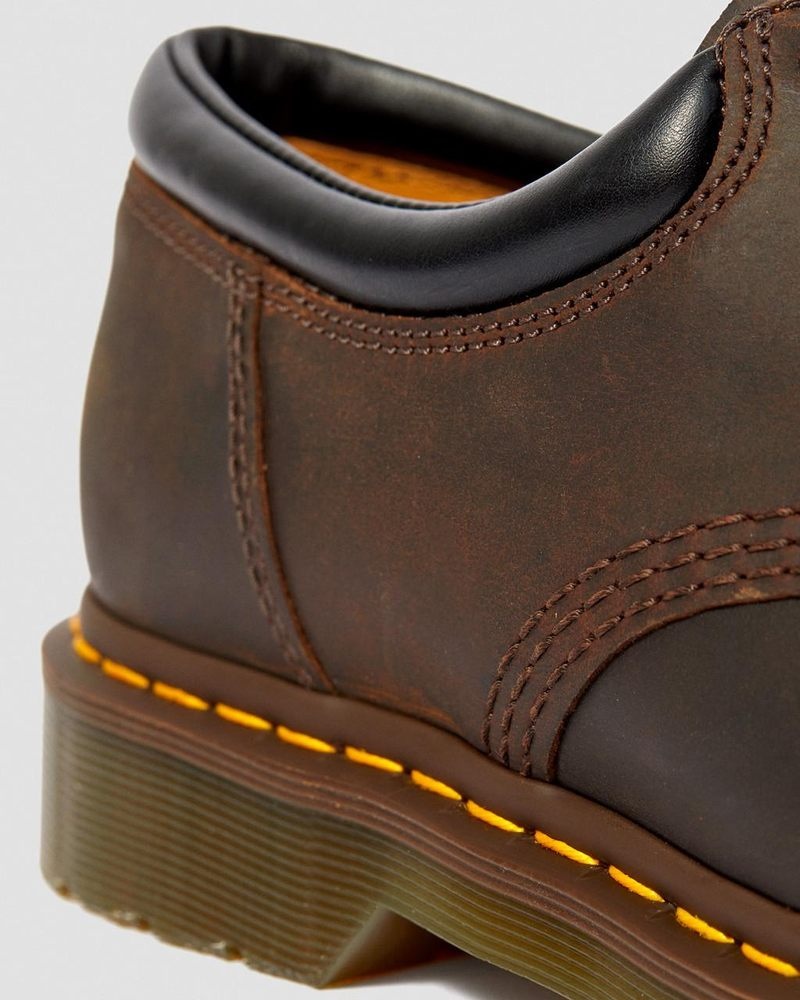 Dark Brown Dr Martens 8053 Crazy Horse Leather Casual Shoes (Crazy Horse) Shoes | QB44-F1EF