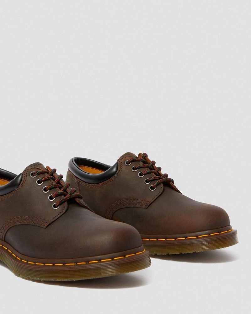 Dark Brown Dr Martens 8053 Crazy Horse Leather Casual Shoes (Crazy Horse) Shoes | QB44-F1EF