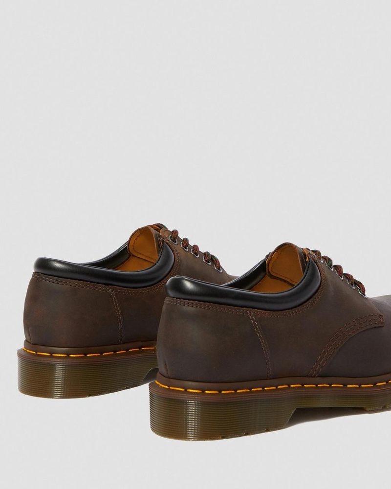 Dark Brown Dr Martens 8053 Crazy Horse Leather Casual Shoes (Crazy Horse) Shoes | QB44-F1EF