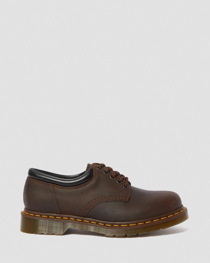 Dark Brown Dr Martens 8053 Crazy Horse Leather Casual Shoes (Crazy Horse) Shoes | QB44-F1EF