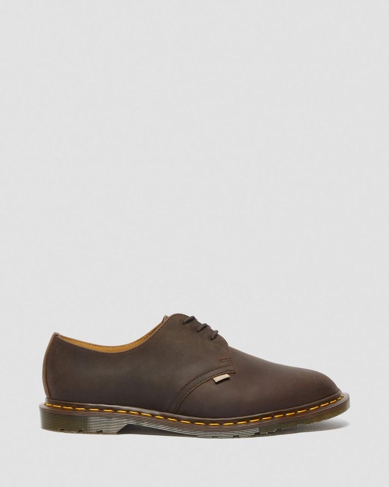 Dark Brown Dr Martens Archie II JJJJound Crazy Horse Leather Lace Up Shoes (Crazy Horse) Shoes | PU99-V5AV