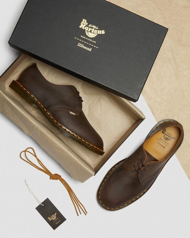 Dark Brown Dr Martens Archie II JJJJound Crazy Horse Leather Lace Up Shoes (Crazy Horse) Shoes | PU99-V5AV