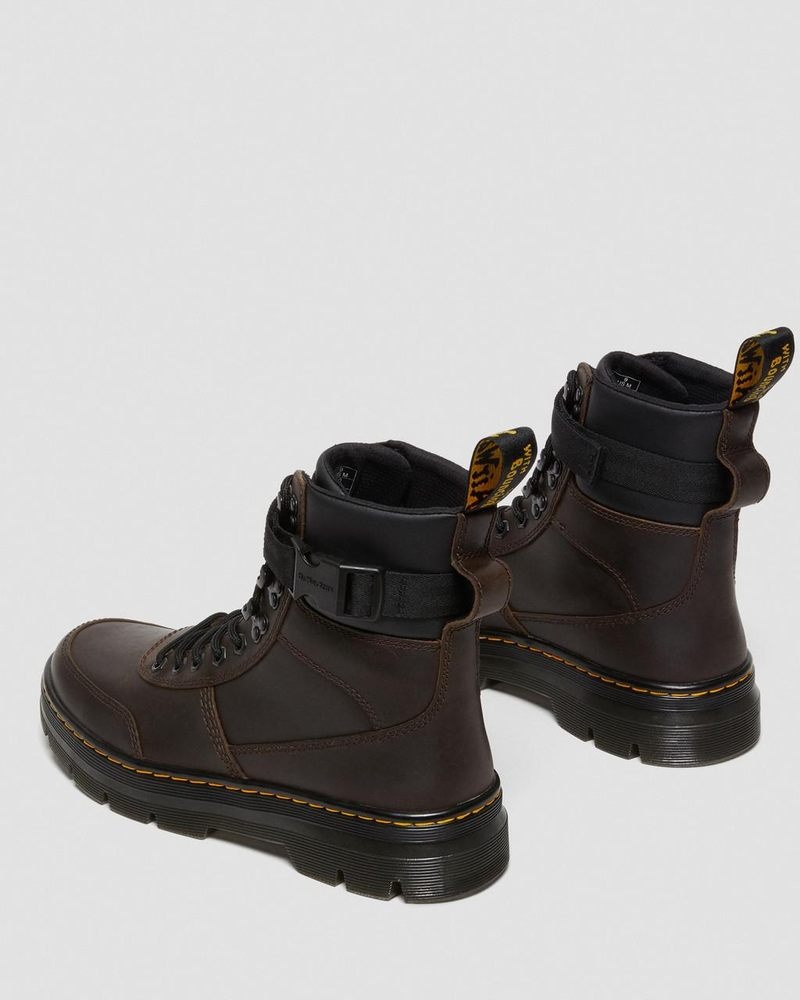 Dark Brown Dr Martens Combs Tech Crazy Horse Leather Casual Boots (Crazy Horse) Boots | OO02-F3MQ