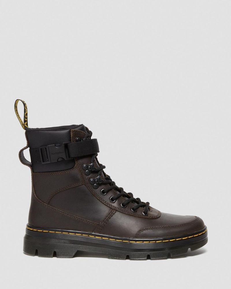 Dark Brown Dr Martens Combs Tech Crazy Horse Leather Casual Boots (Crazy Horse) Boots | OO02-F3MQ