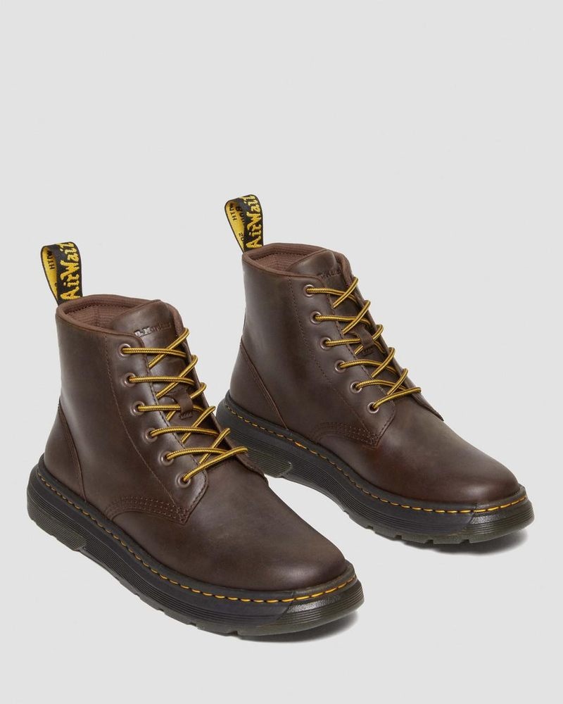 Dark Brown Dr Martens Crewson Crazy Horse Leather Casual Chukka Boots (Crazy Horse) Boots | QM83-X3QR