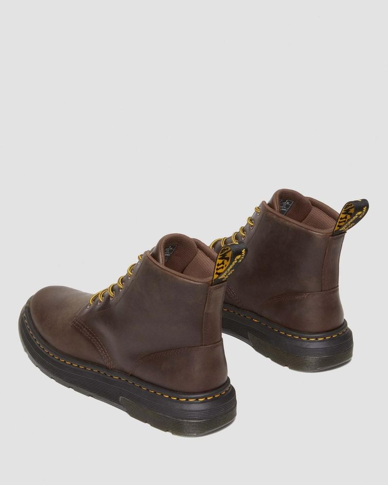 Dark Brown Dr Martens Crewson Crazy Horse Leather Casual Chukka Boots (Crazy Horse) Boots | QM83-X3QR