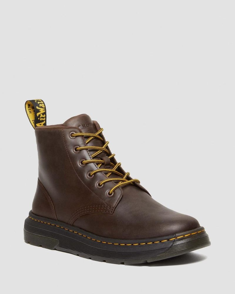 Dark Brown Dr Martens Crewson Crazy Horse Leather Casual Chukka Boots (Crazy Horse) Boots | QM83-X3QR