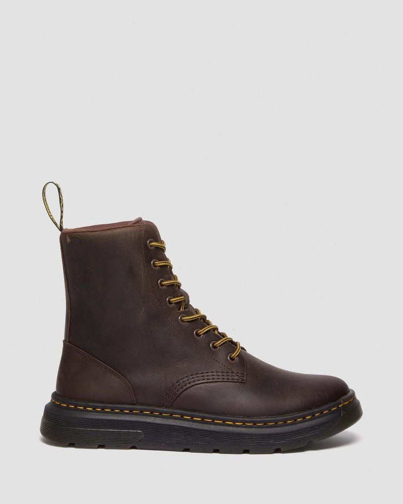 Dark Brown Dr Martens Crewson Crazy Horse Leather Everyday Boots (Crazy Horse) Boots | DK22-C4XR