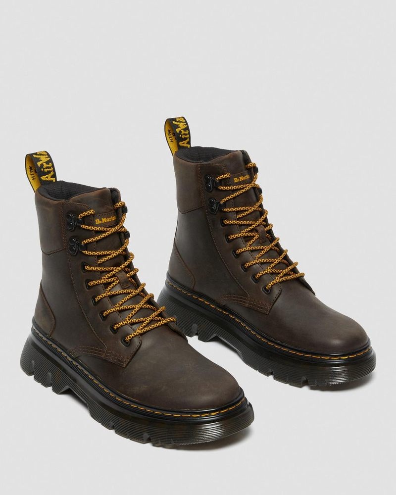 Dark Brown Dr Martens Tarik Crazy Horse Leather Utility Boots (Crazy Horse) Boots | MQ85-R2PR