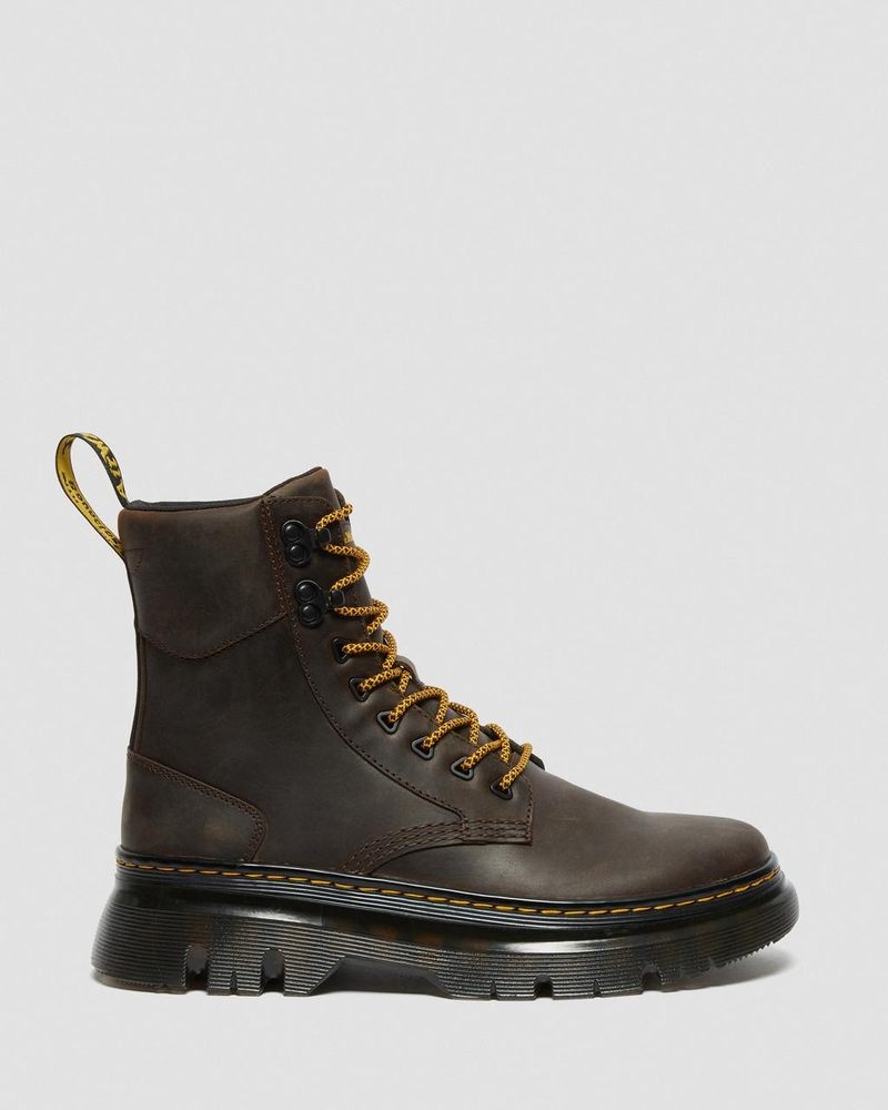 Dark Brown Dr Martens Tarik Crazy Horse Leather Utility Boots (Crazy Horse) Boots | MQ85-R2PR