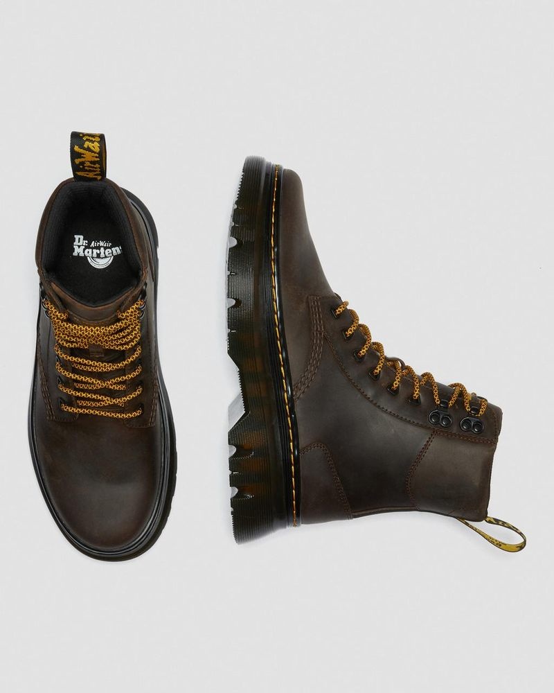 Dark Brown Dr Martens Tarik Crazy Horse Leather Utility Boots (Crazy Horse) Boots | MQ85-R2PR