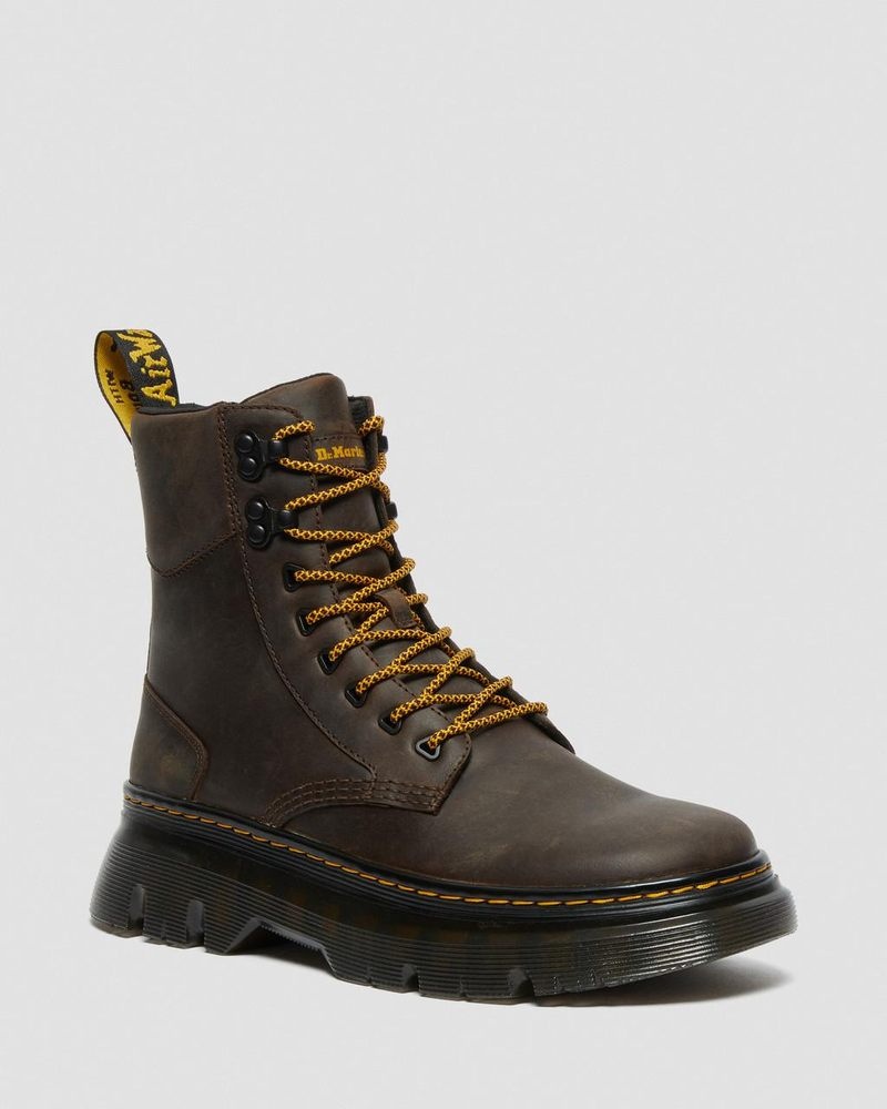 Dark Brown Dr Martens Tarik Crazy Horse Leather Utility Boots (Crazy Horse) Boots | LP87-P9FT