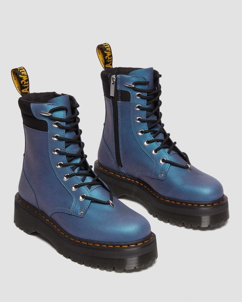 Deep Blue Dr Martens Jadon II Boot Hardware Pull Up Leather Platforms (Pull Up Shift) Platforms Boots | LR88-Z0IQ