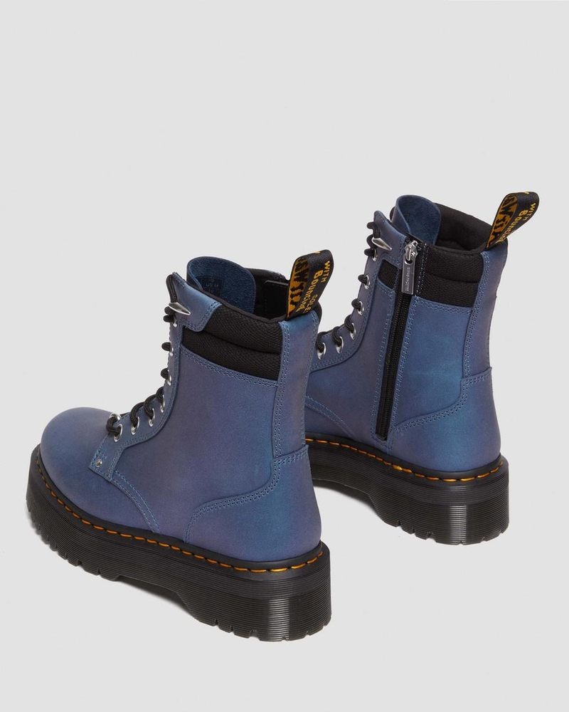 Deep Blue Dr Martens Jadon II Boot Hardware Pull Up Leather Platforms (Pull Up Shift) Platforms Boots | LR88-Z0IQ