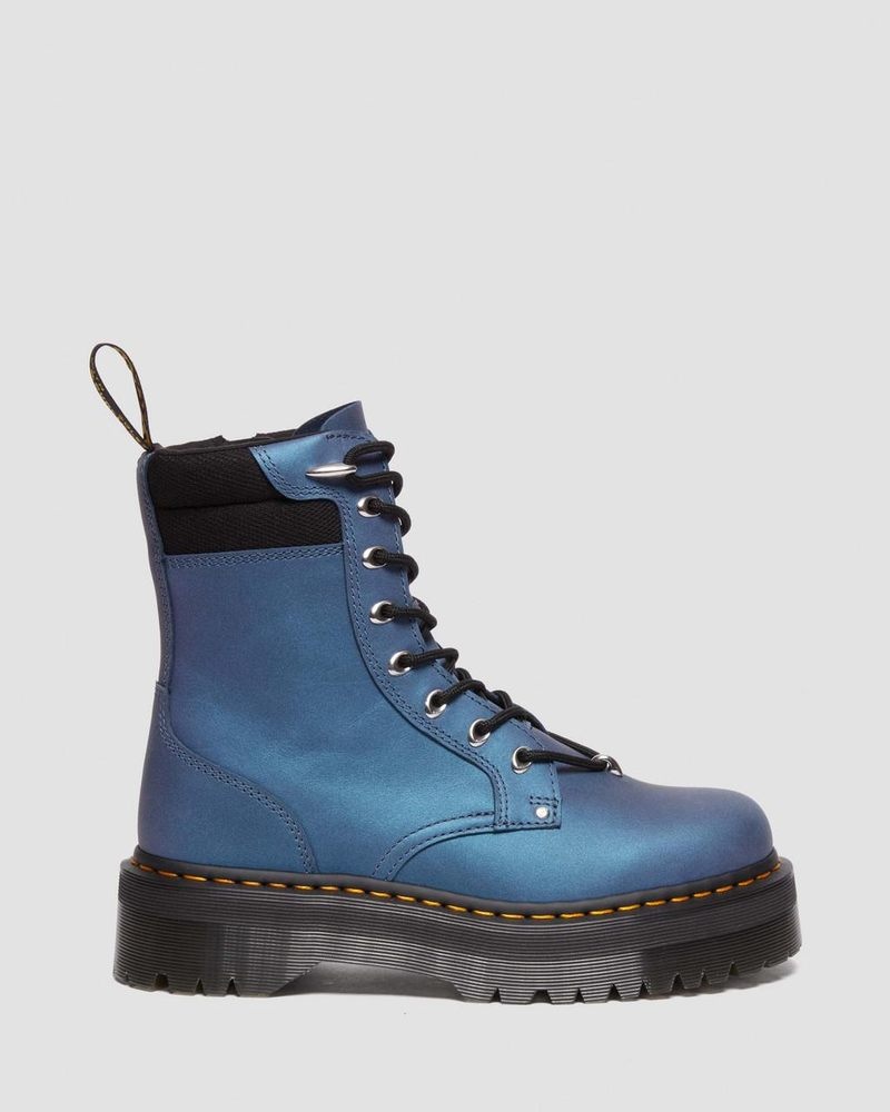 Deep Blue Dr Martens Jadon II Boot Hardware Pull Up Leather Platforms (Pull Up Shift) Platforms Boots | LR88-Z0IQ