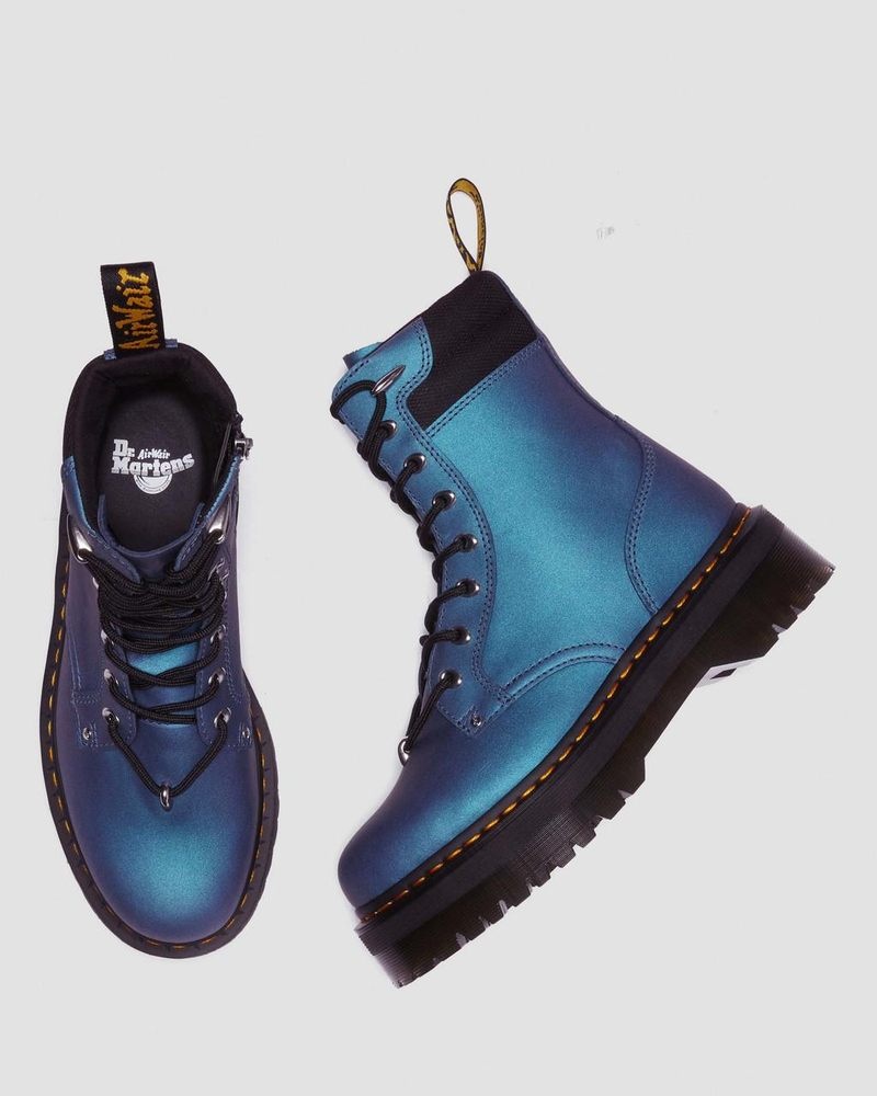 Deep Blue Dr Martens Jadon II Boot Hardware Pull Up Leather Platforms (Pull Up Shift) Platforms Boots | LR88-Z0IQ