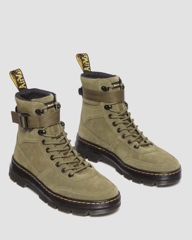 Dms Olive Dr Martens Combs Tech Suede Casual Boots (E.H.Suede) Boots | CX67-B7AH