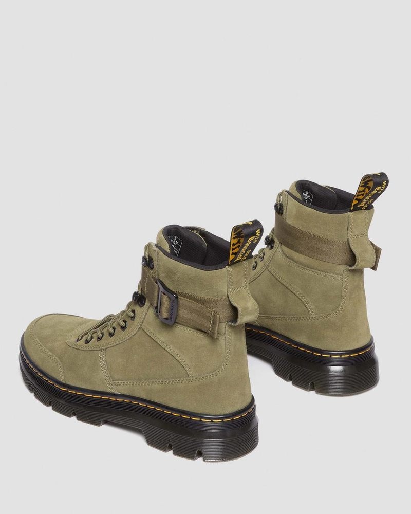 Dms Olive Dr Martens Combs Tech Suede Casual Boots (E.H.Suede) Boots | CX67-B7AH