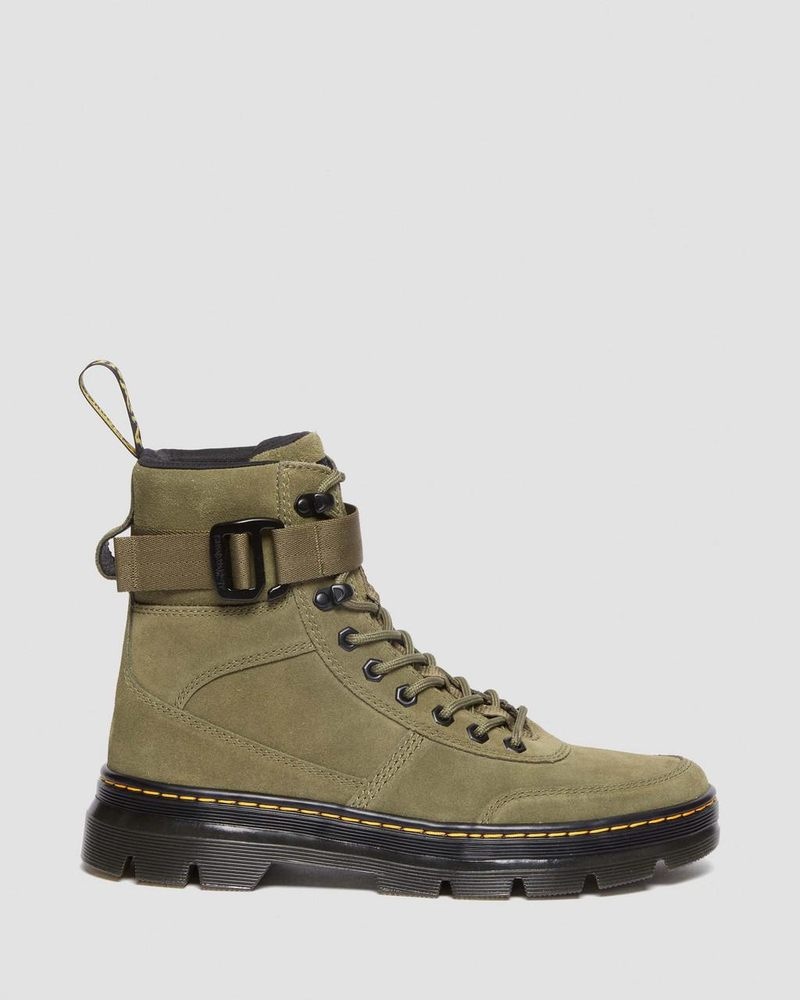 Dms Olive Dr Martens Combs Tech Suede Casual Boots (E.H.Suede) Boots | CX67-B7AH