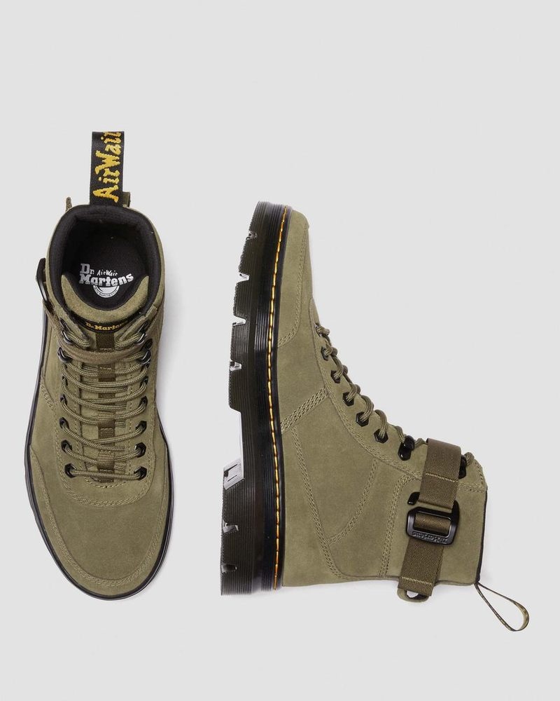 Dms Olive Dr Martens Combs Tech Suede Casual Boots (E.H.Suede) Boots | CX67-B7AH