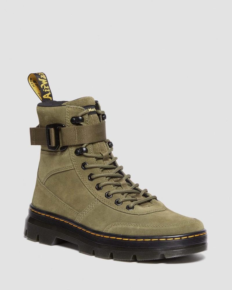 Dms Olive Dr Martens Combs Tech Suede Casual Boots (E.H.Suede) Boots | CX67-B7AH