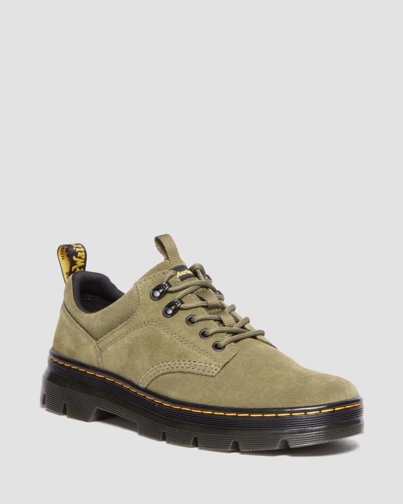 Dms Olive Dr Martens Reeder Suede Utility Shoes (E.H.Suede) Boots | EQ94-B3RF