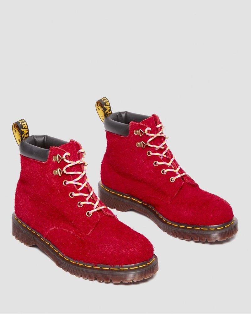 Dms Red Dr Martens 939 Ben Suede Padded Collar Lace Up Boots (Long Napped Suede) Boots | XI58-U9FK