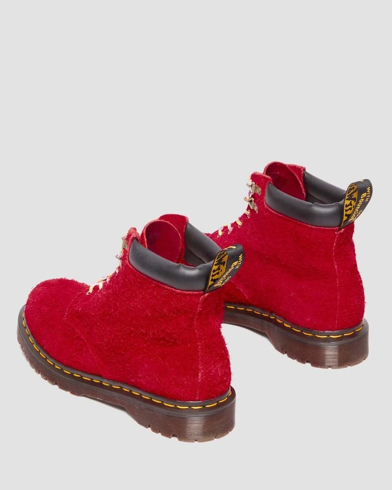 Dms Red Dr Martens 939 Ben Suede Padded Collar Lace Up Boots (Long Napped Suede) Boots | XI58-U9FK