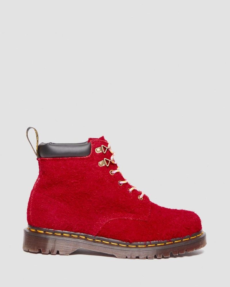 Dms Red Dr Martens 939 Ben Suede Padded Collar Lace Up Boots (Long Napped Suede) Boots | XI58-U9FK