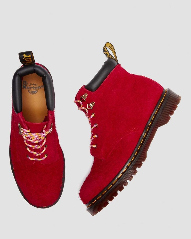 Dms Red Dr Martens 939 Ben Suede Padded Collar Lace Up Boots (Long Napped Suede) Boots | XI58-U9FK