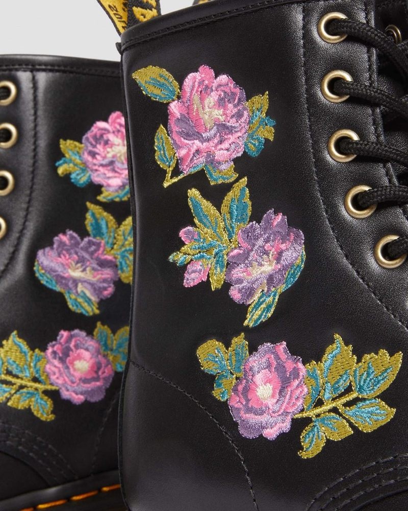 Dr Martens 1460 Vonda II - Embroidered Floral Boots (Nappa Lux) Boots | WC47-W2RT